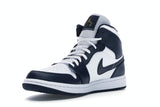 Air Jordan 1 Mid White Metallic Gold Obsidian