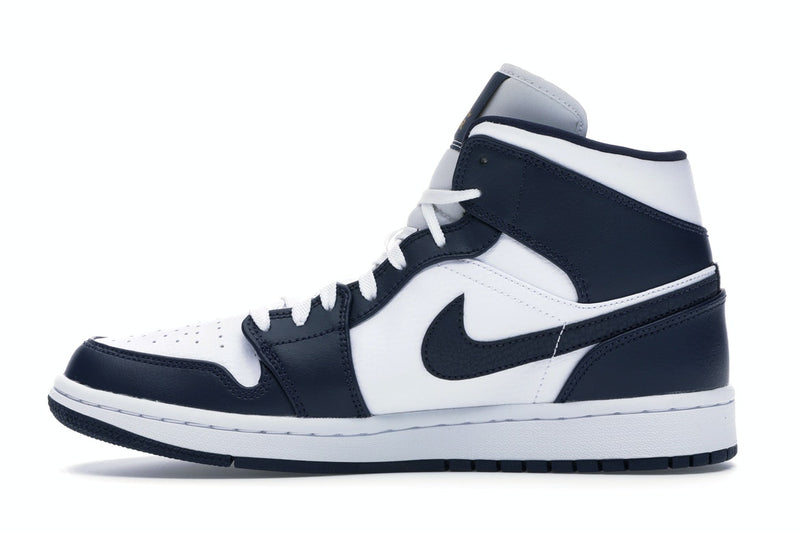 Air Jordan 1 Mid White Metallic Gold Obsidian